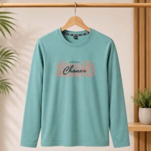 Men's Full Sleeve Graphic Shirt — Sea Green "Second Chance" Print