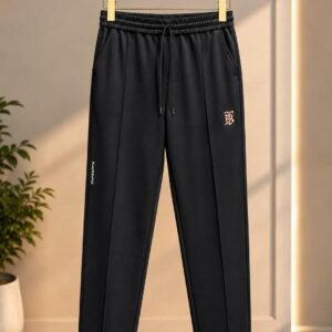 Men's Casual Drawstring Waist — Black Trouser