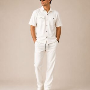Imported Textured Safari Suit Set –  Shirt & Trouser Co-ord for Men