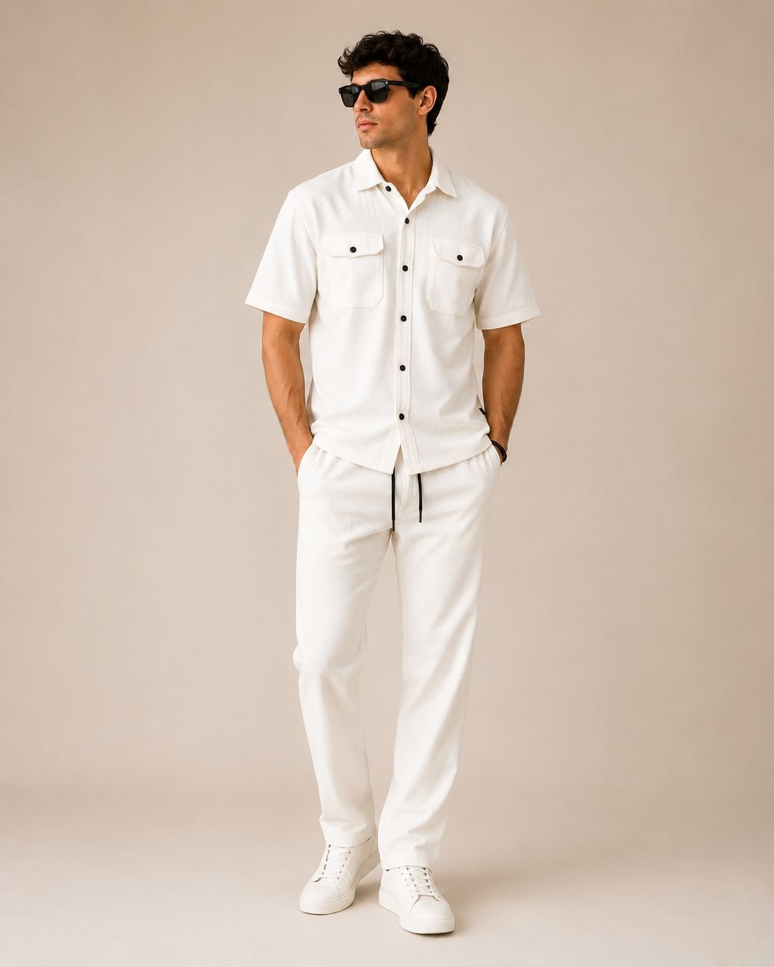 Imported Textured Safari Suit Set – Shirt & Trouser Co-ord for Men
