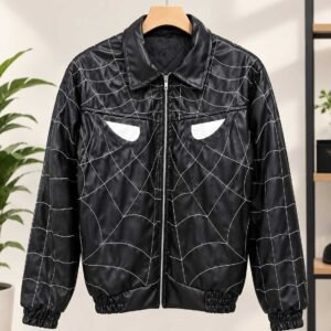 Men's Black Spider Web Jacket | Winter Streetwear