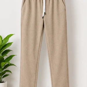 Men's Taupe Winter Trousers | Textured Style