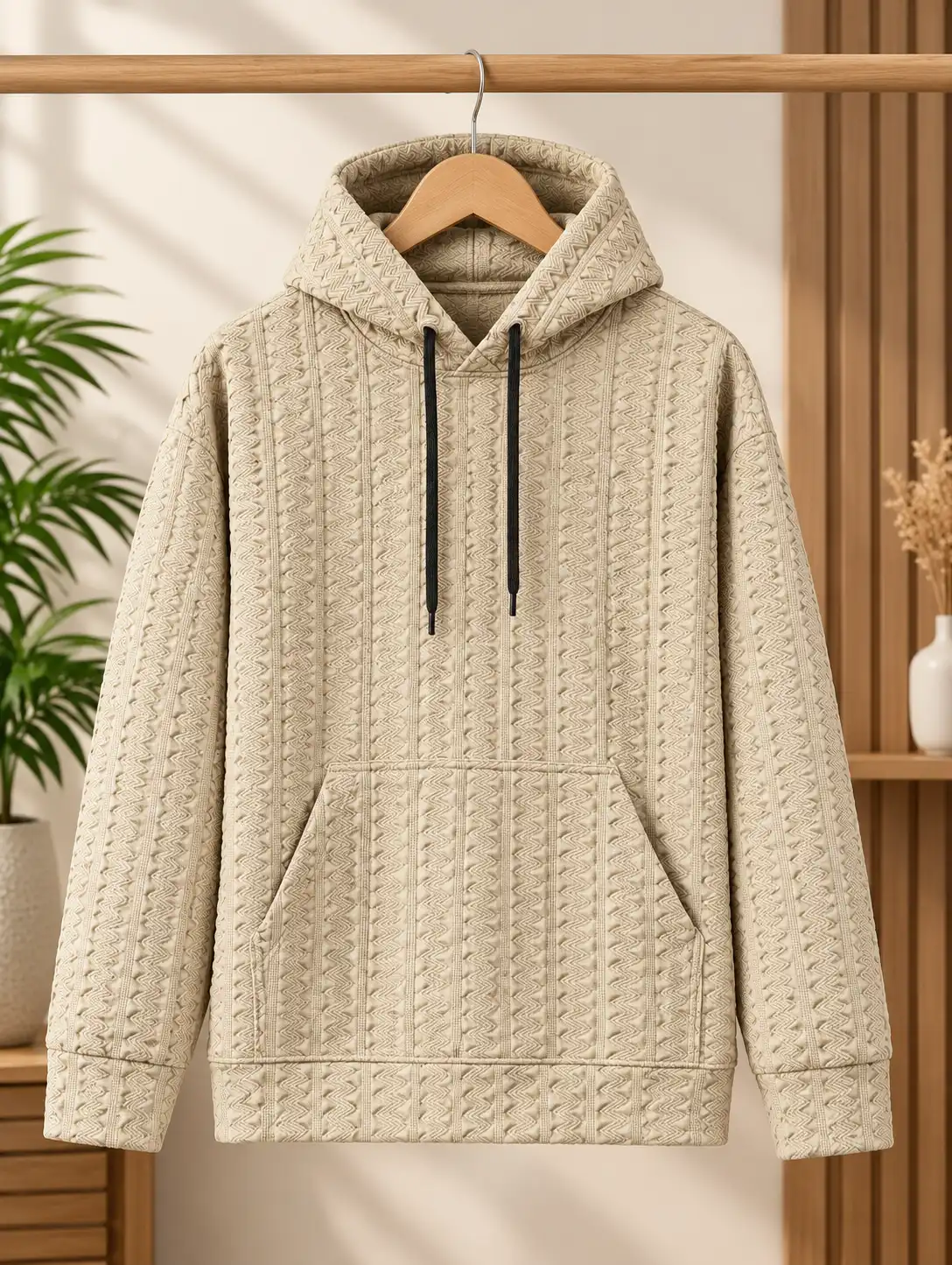 Men’s Embossed Monogram Hoodie | Textured Style